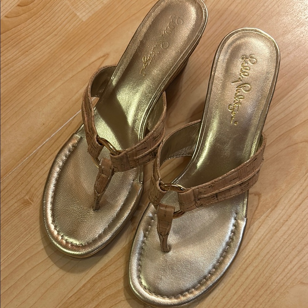 Lilly Pulitzer Mckim Wedge Sandals, Size 8